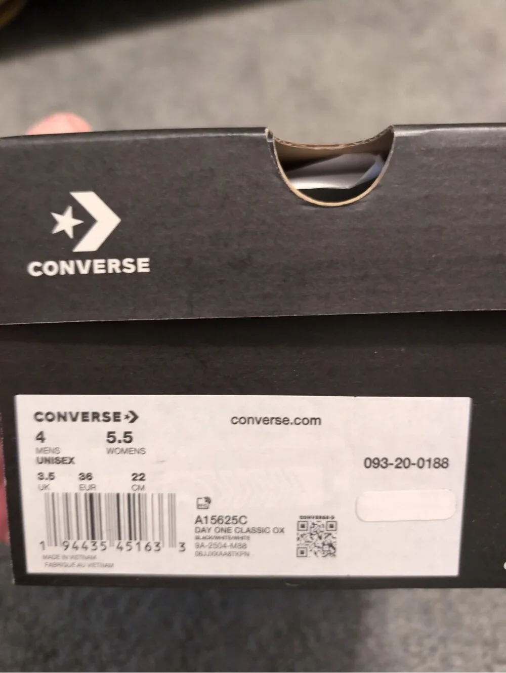 Converse Kids'/Adult Day One Classic Sneakers - Black/White M 4/W 5.5